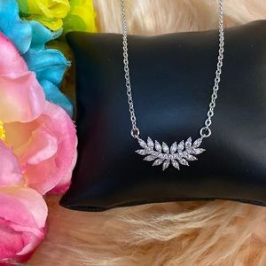 NEW! Micro Pave Leaf Pendant Necklace